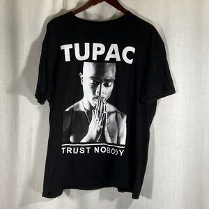 Tupac Trust Nobody Black Graphic T-Shirt-Size XL